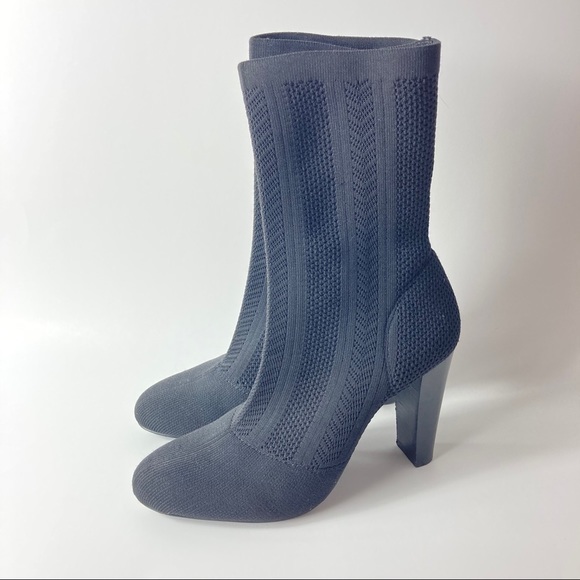 Charles David Shoes - Charles David Sock Knit Chunky Heel Shirley Bootie Size 6.5